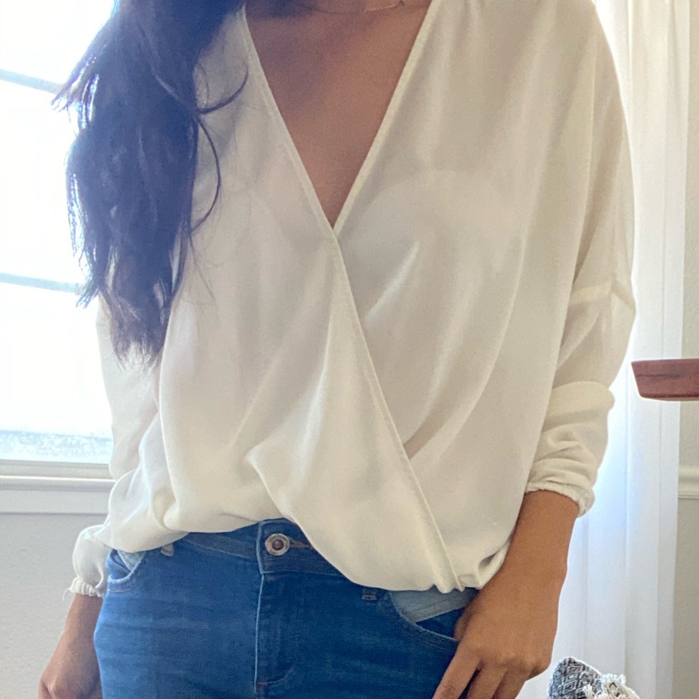 White Draped Top